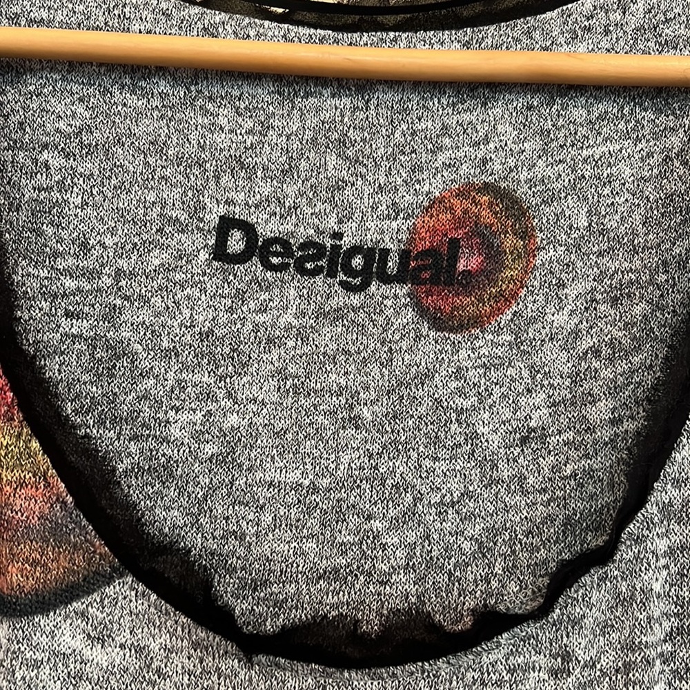 Desigual Multicolor Patterned Gray Lightweight Kn… - image 2